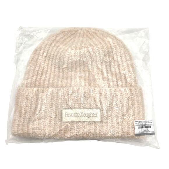 FAVORITE DAUGTER 'THE LOGO PATCH RIB BEANIE' IVORY - Picture 3 of 13